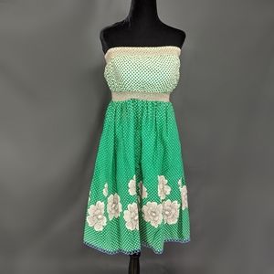 Maeve Strapless Polkadot Dress (Anthropologie)